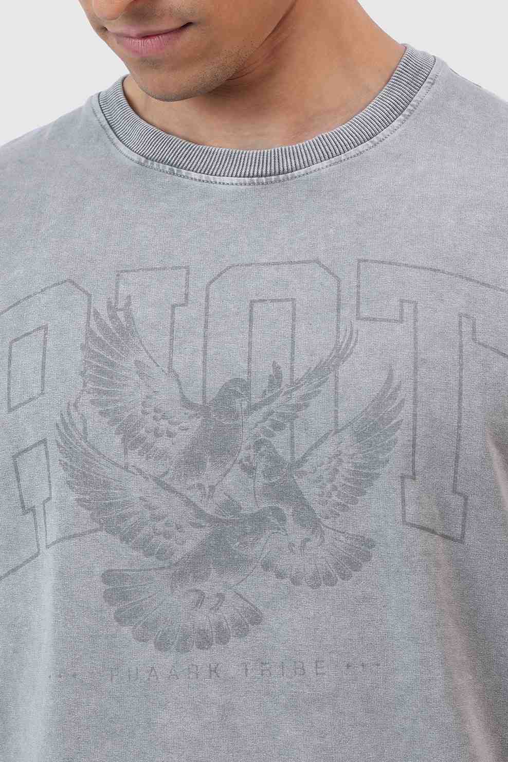 Shadow Washed Oversized T-shirt Light Grey