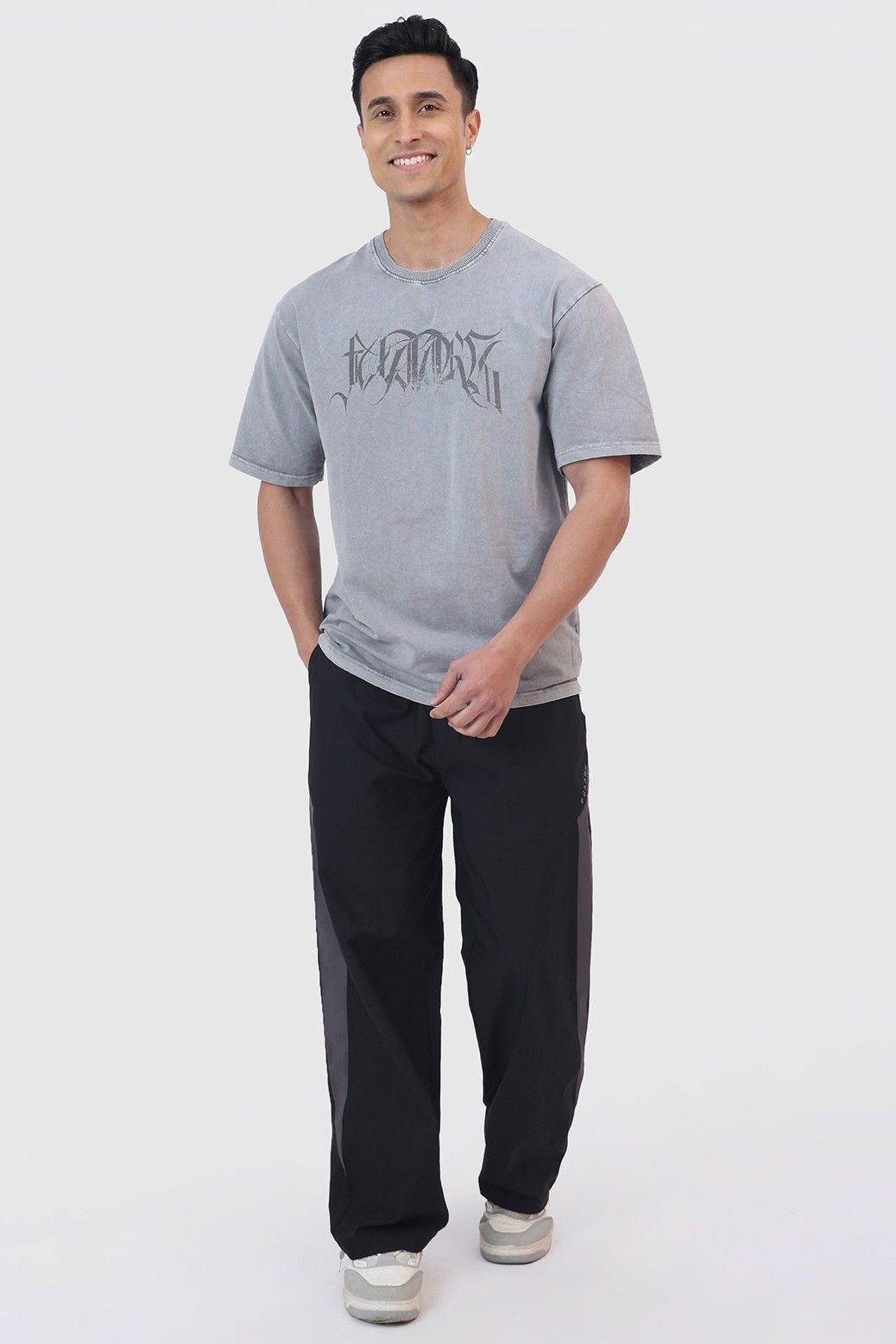 Skull Washed Oversized T-shirt Light Grey