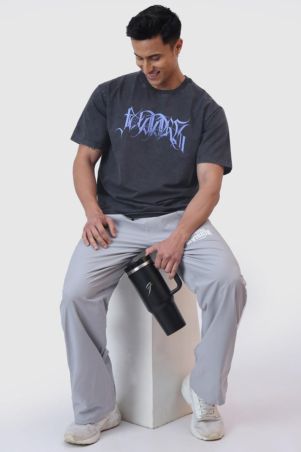 Skull Washed Oversized T-shirt Dark Grey