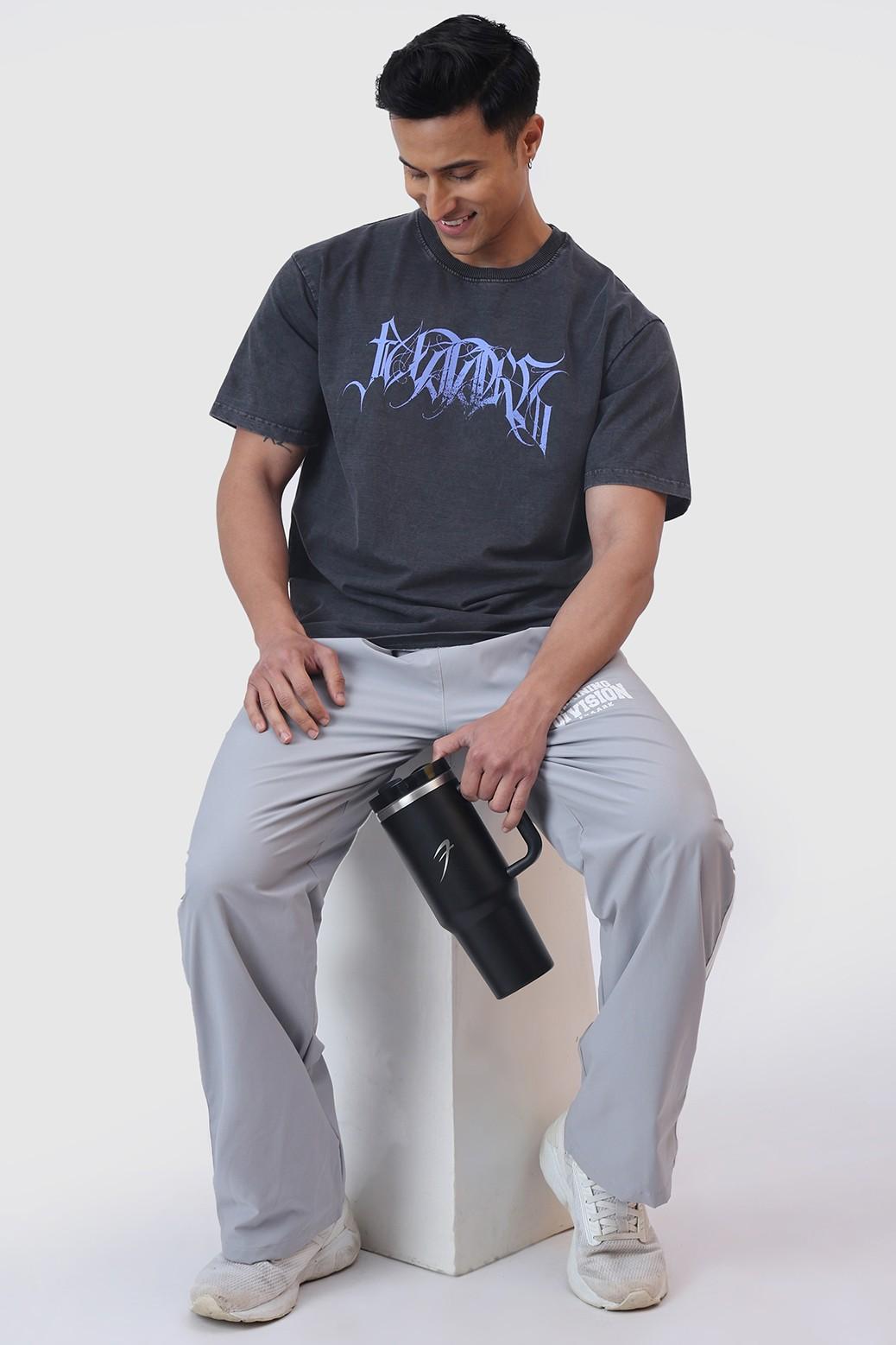 Skull Washed Oversized T-shirt Dark Grey