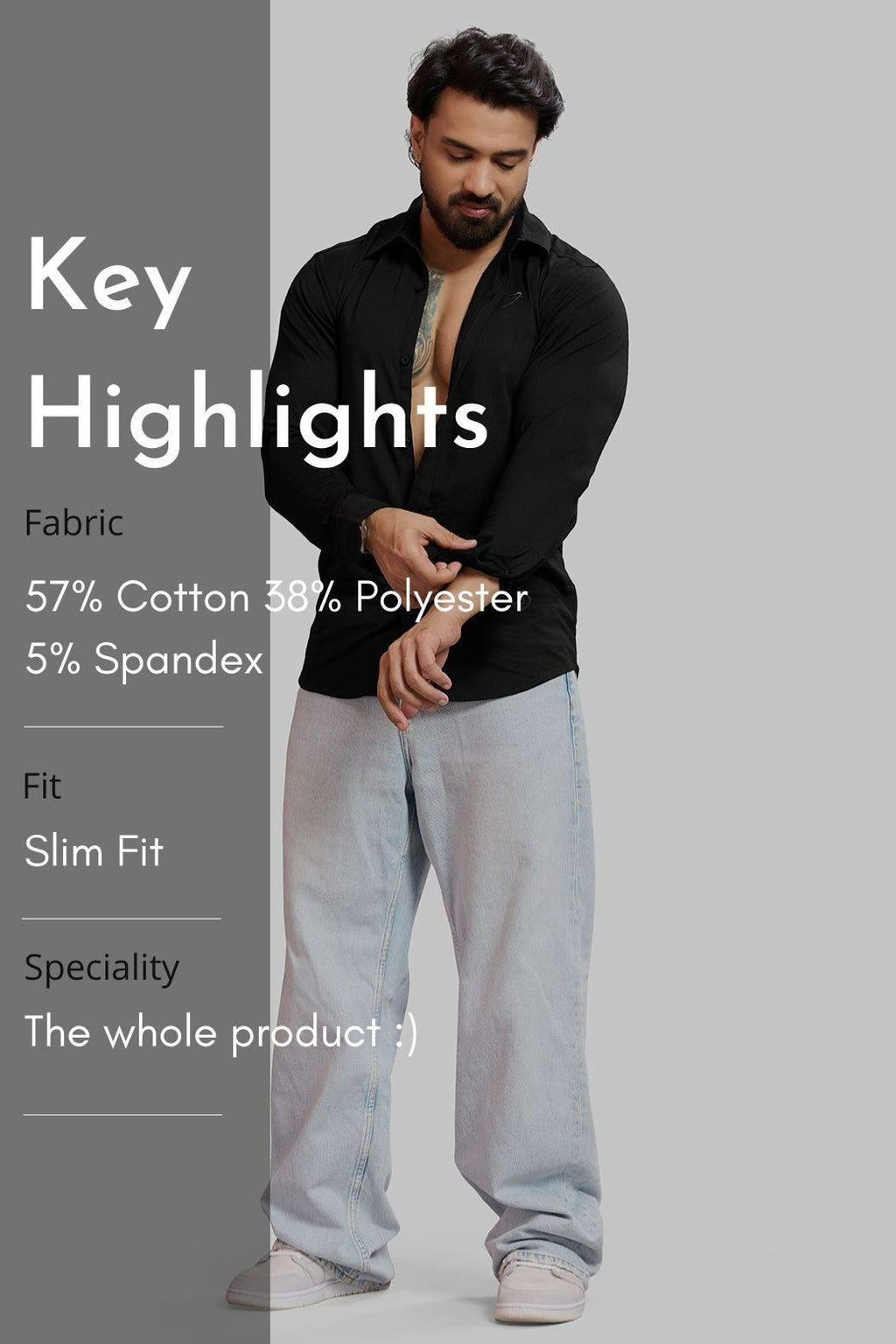 Aero Fullsleeves Shirt Black