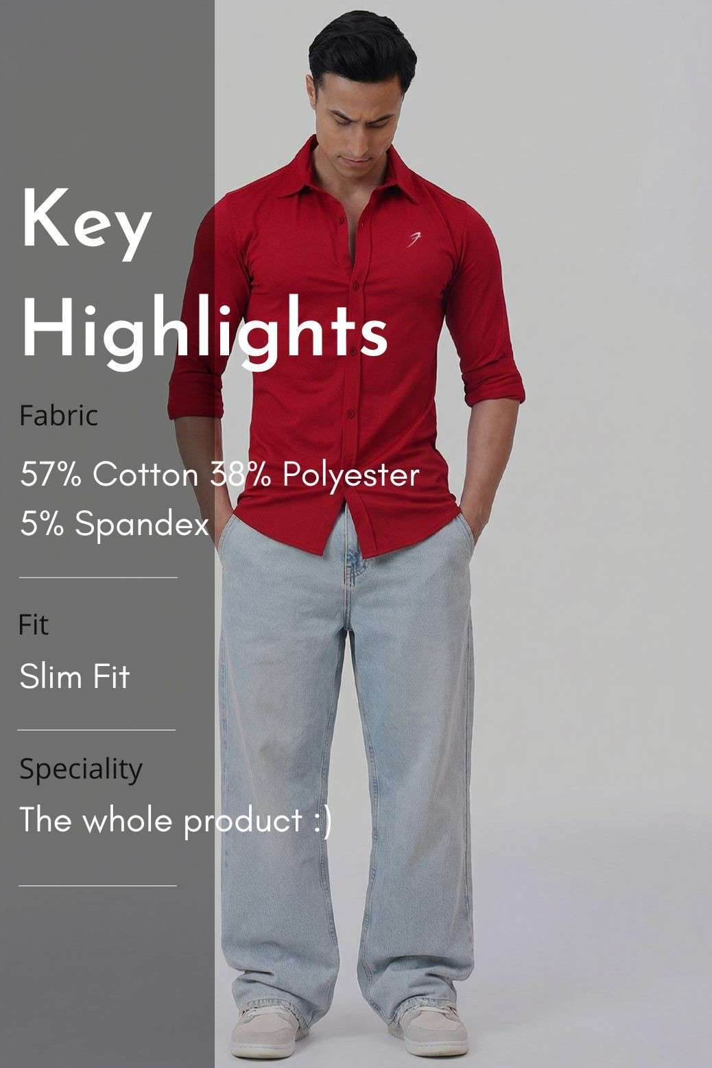 Aero Fullsleeves Shirt Deep Red