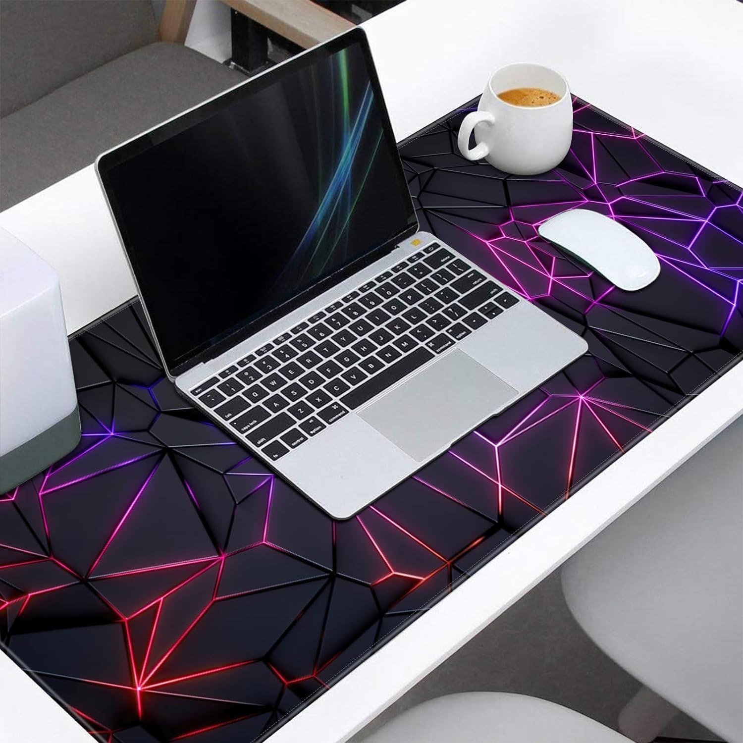 Large Desk Mouse Mat, Extended Gaming, Office Keyboard Pad, Waterproof Non-Slip Surface, Stitched Edge Anti-Fray Thick Fabric Rubber Base Mat for Home Laptop Study or Work Setup (Gaming)