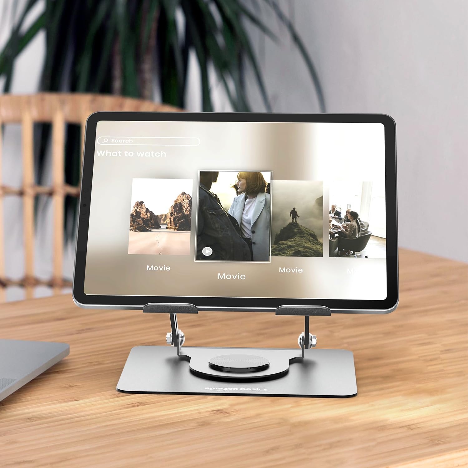 Laptop Stand with Cooling Fan (Silver) | 360° Rotating Base | Adjustable Height & Angle | RGB Lights | Sturdy Aluminium Alloy | Fits Up to 15.6” Laptops & Tablets