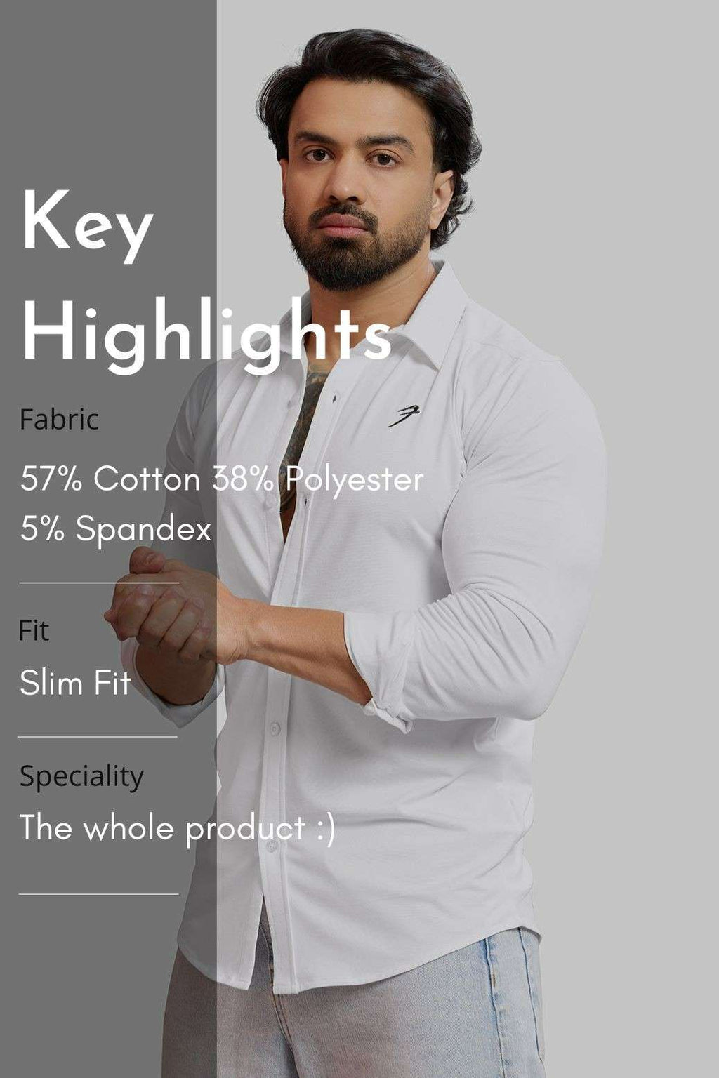 Aero Fullsleeves Shirt White