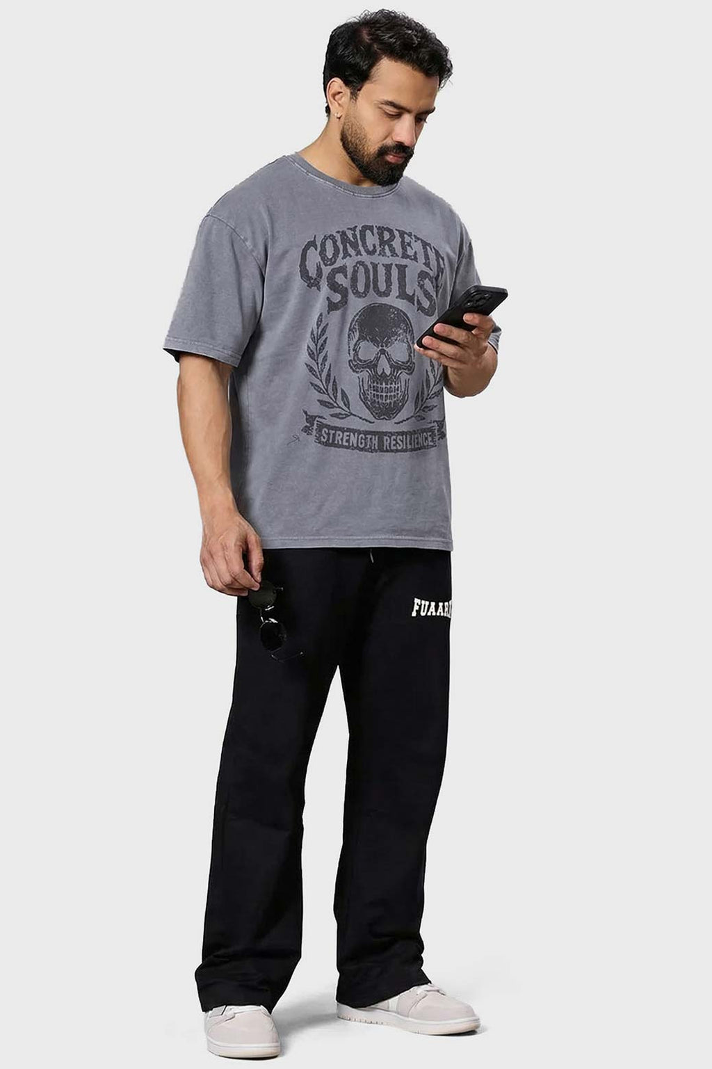 Concrete Soul Washed Oversized T-shirt Light Grey